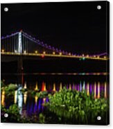 Mid - Hudson Bridge At Night Acrylic Print
