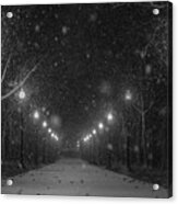 Midnight Snow Storm Acrylic Print