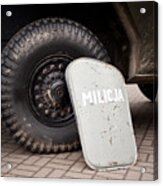 Militia Shield And Tire Of Combat Acrylic Print