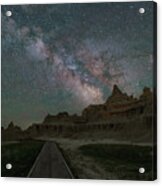 Milky Way Over Window Trail Acrylic Print