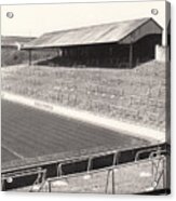 Millwall - The Den - North Terrace The Halfway 1 - Leitch - Bw - 1970 Acrylic Print
