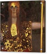 Minerva Or Pallas Athena By Klimt Acrylic Print