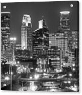 Minneapolis City Skyline At Night Acrylic Print