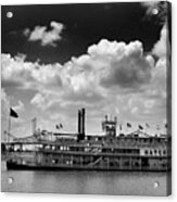 Mississippi Riverboat In Black And White Acrylic Print
