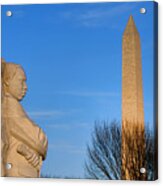 Mlk And Washington Monuments Acrylic Print