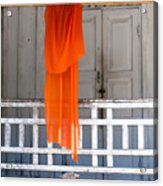 Monk's Robe Hanging Out To Dry, Luang Prabang, Laos Acrylic Print