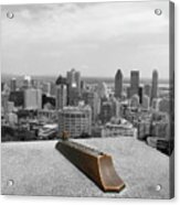 Montreal Cityscape Bw With Color Acrylic Print