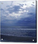 Moody Blue Beach Acrylic Print