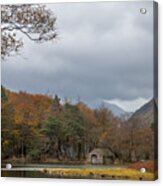 Moody Clouds Over A Boathouse On Wast Water In The Lake District Acrylic Print