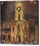 Moon Over Cathedral Square Acrylic Print