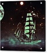 Moonlight Sailing Acrylic Print