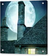 Moonlit Rooftops And Window Light Acrylic Print