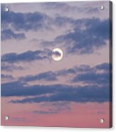 Moonrise In Pink Sky Acrylic Print