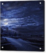 Moonrise Over Pymatuning Lake Acrylic Print