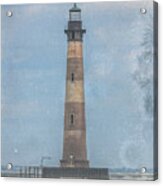 Morris Island Lighthouse Salt Water Marine Warning Acrylic Print