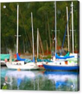 Morro Bay Sail Boats Acrylic Print