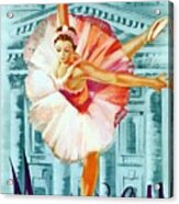 Moskau - Ballerina In Pink Dancing - Retro Travel Poster - Vintage Poster Acrylic Print