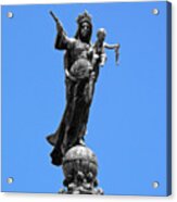 Mother And Child Rooftop Statue Acrylic Print