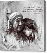 Mother Teresa Of Calcutta Portrait Acrylic Print