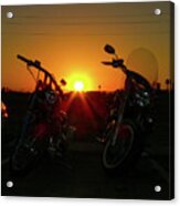 Motorcycle Sunset Acrylic Print