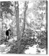Mountain Biker At Dominion Riverrock Richmond Va Bw Acrylic Print