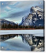 Mt Rundle Reflection Panorama Acrylic Print
