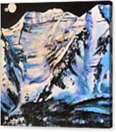 Mt. Timpanogos Under A Full Moon Acrylic Print