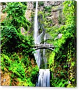 Multnomah Falls Oregon Top Acrylic Print