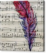 Musical Feather Acrylic Print