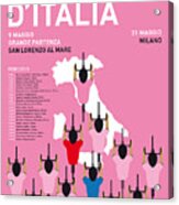 My Giro D'italia Minimal Poster Percorso 2015 Acrylic Print