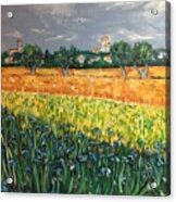 My View Of Arles With Irises Acrylic Print