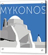 Mykonos Paraportiani - Blue Acrylic Print