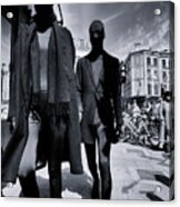 Mysterious Men Dressed In Black Brick Lane Acrylic Print