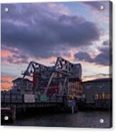 Mystic Bridge Sunset 2016 Acrylic Print