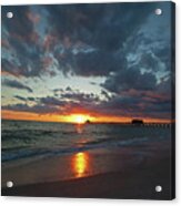 Naples Pier Sunset Acrylic Print