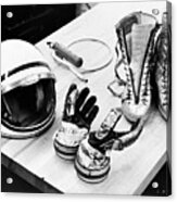 Nasa Mercury Suit Components Including Gloves Boots And Helmet Acrylic Print