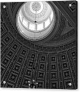 National Statuary Hall Ceiling In Black And White Acrylic Print