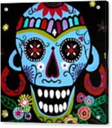 Native Dia De Los Muertos Skull Acrylic Print