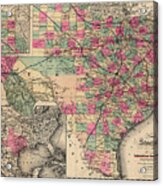 Neue Karte De Staates Texas 1881 Acrylic Print