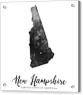 New Hampshire State Map Art - Grunge Silhouette Acrylic Print