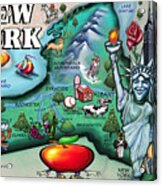 New York Cartoon Map Acrylic Print