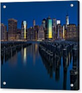 New York City Moonset Acrylic Print