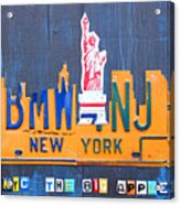 New York City Skyline License Plate Art Acrylic Print