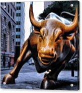 New York City Wall Street Charging Bull Acrylic Print