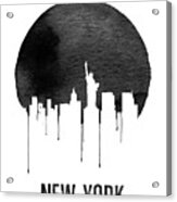 New York Skyline White Acrylic Print