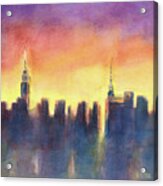 New York Sunset After The Rain Acrylic Print