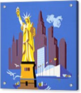 New York Vintage Travel Poster Acrylic Print