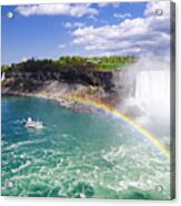 Niagara Falls Rainbow Clouds Acrylic Print