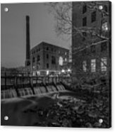Night At The River 2 In Black And White Acrylic Print