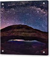 Night Sky Over Mesa Arch Utah Acrylic Print
